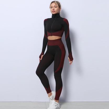 3 Piece Gym Set  – Leggings, Sports Bra & Crop Top